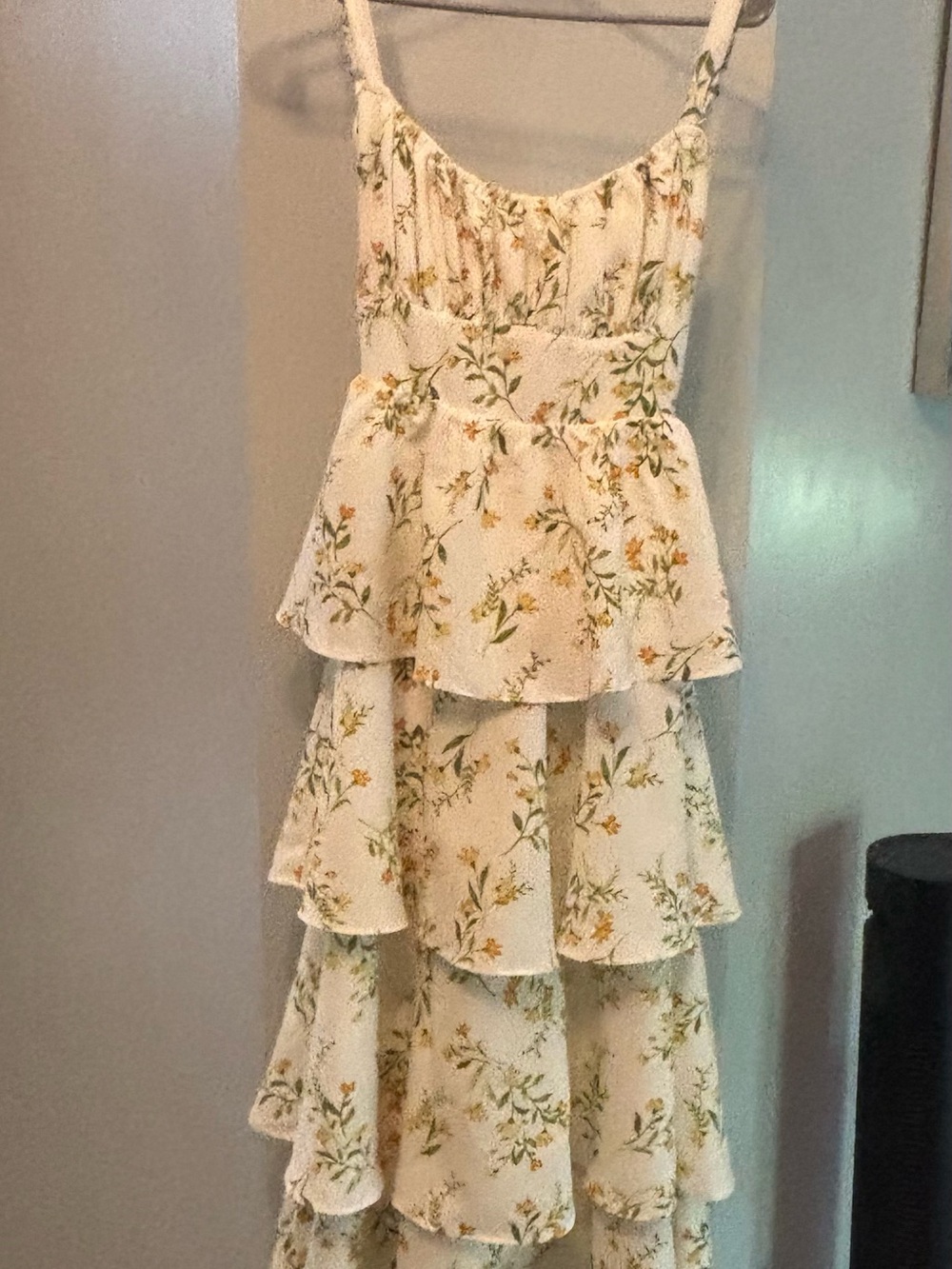 Women Cream Floral Tiered Sundress